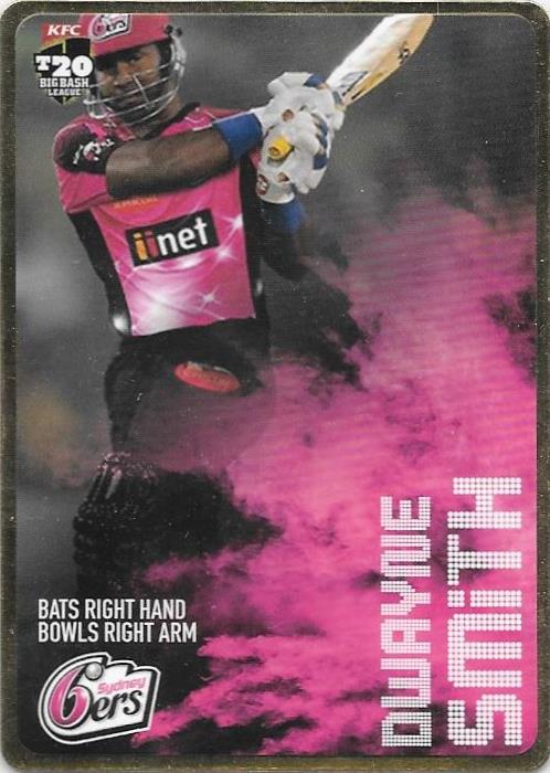 Dwayne Smith, Gold Parallel, 2014-15 Tap'n'play CA BBL 04 Cricket