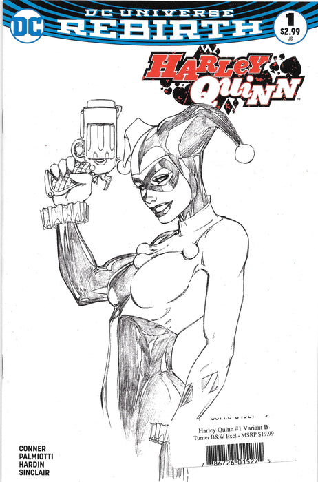 DC Universe REBIRTH Harley Quinn #1 Turner B&W Exclusive Variant B Comic