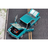 GOLD RIMS: Turquoise Holden HQ GTS 4 Door Monaro, 308 GTS, 1:24 Diecast Car
