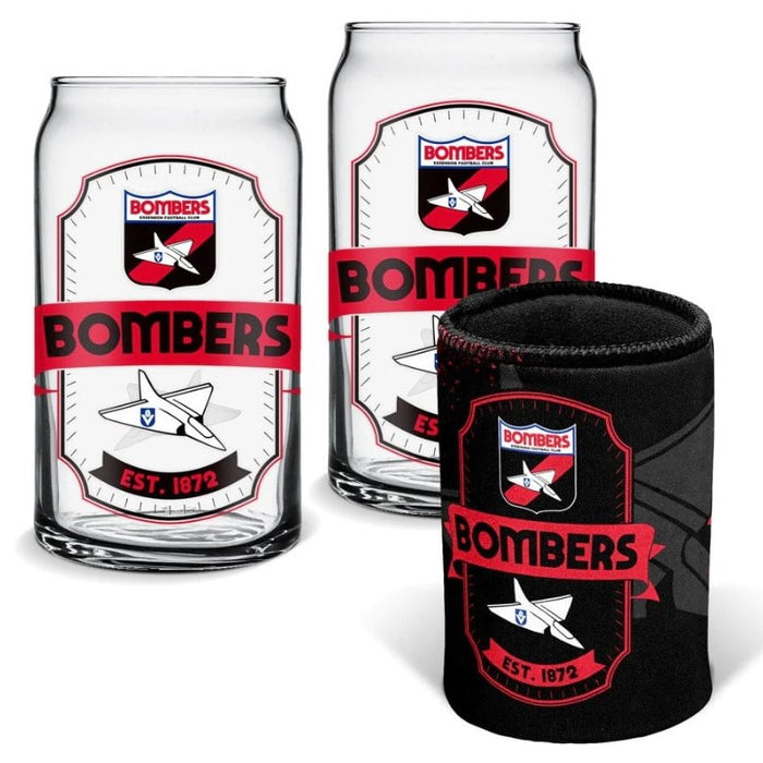 Essendon Bombers AFL Can Glasses & Can Cooler