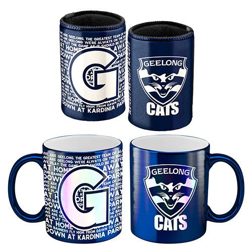 Geelong Cats Metallic Can Cooler & Mug Pack