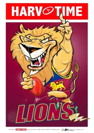 Brisbane Lions, Mascot Harv Time Poster