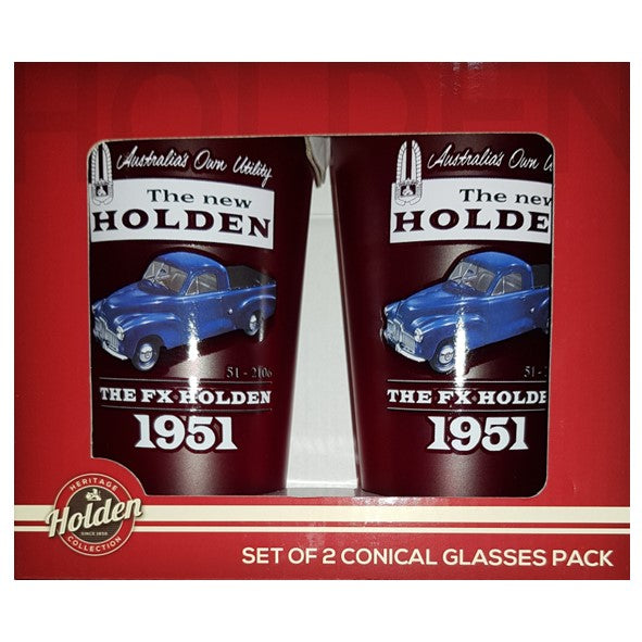 HOLDEN Heritage Ute Coloured Conical Glasses Set of 2