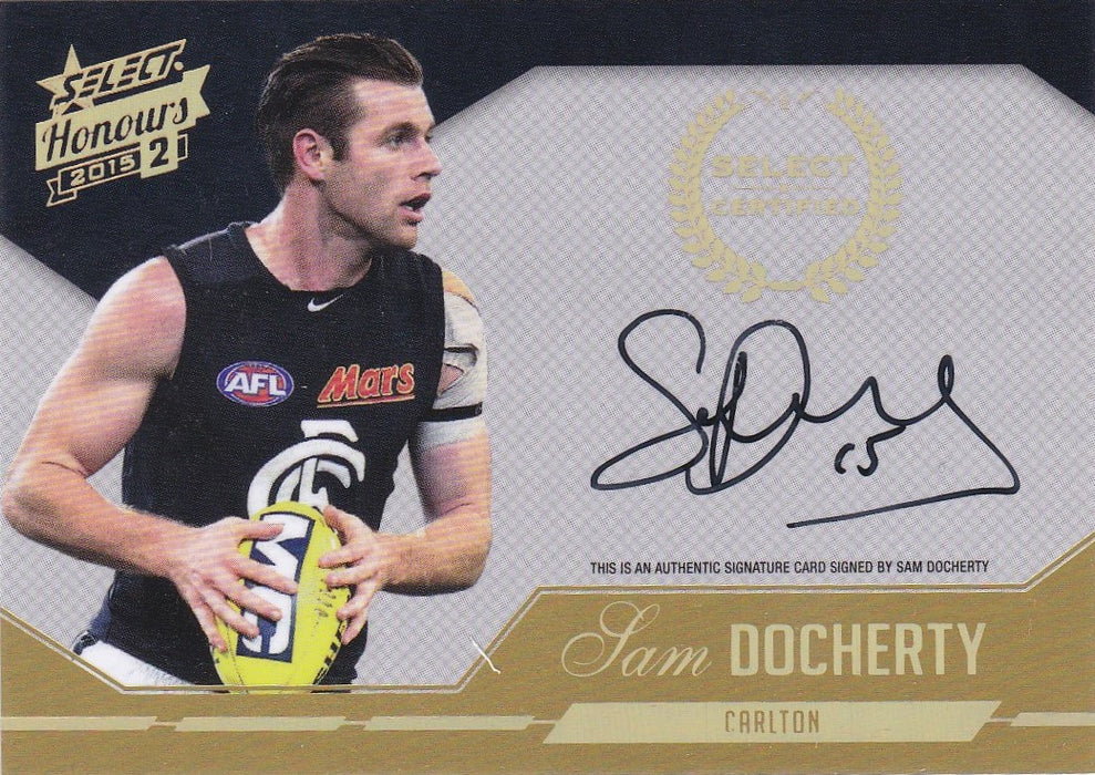 Sam Docherty, Certified Signature, 2015 Select AFL Honours 2