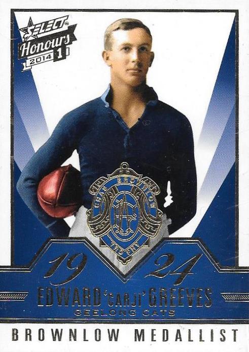 2014 Select AFL Honours 1, Brownlow Gallery Set of 50 cards