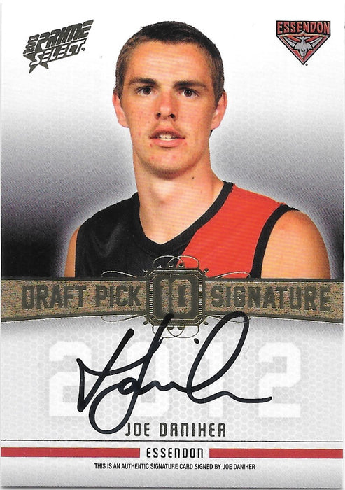 Joe Daniher, Draft Pick Signature, 2013 Select AFL Prime