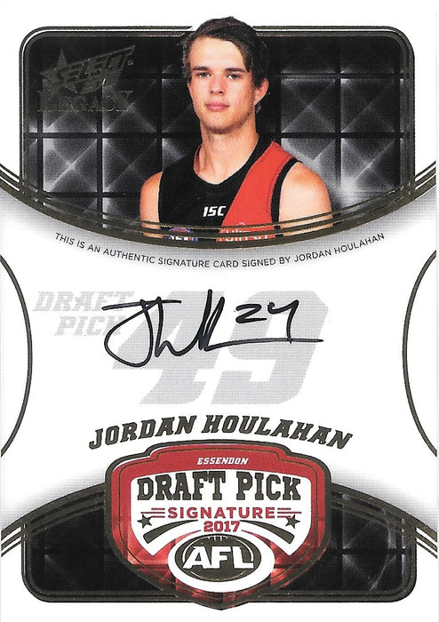 Jordan Houlahan, Draft Pick Signatures, 2018 Select AFL Legacy