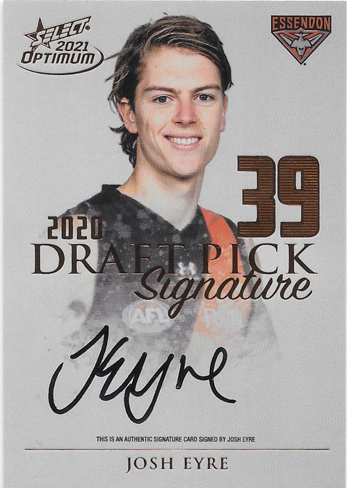 Josh Eyre, Copper Draft Pick Signatures, 2021 Select AFL Optimum
