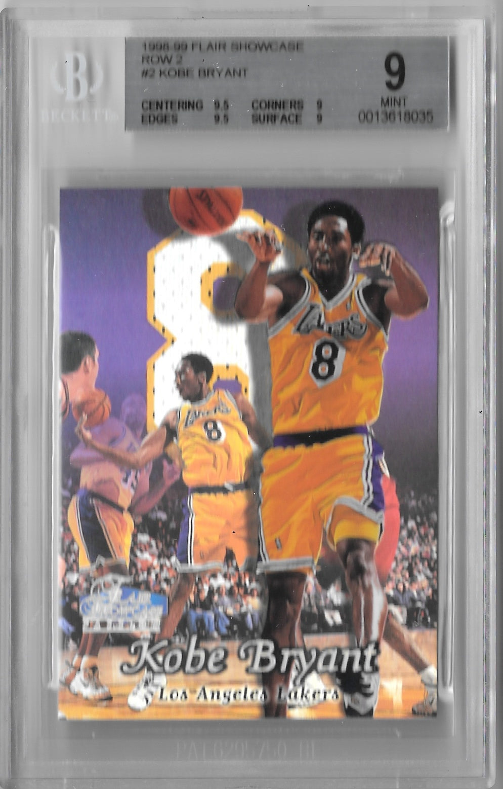 Kobe Bryant, 1998-99 Flair Showcase Row 2 #2, BGS 9.0
