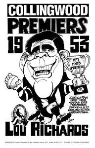 WEG Lou Richards 1953 Premiers Poster