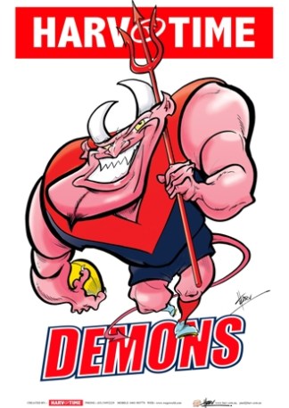 Melbourne Demons, Mascot Print Harv Time Poster