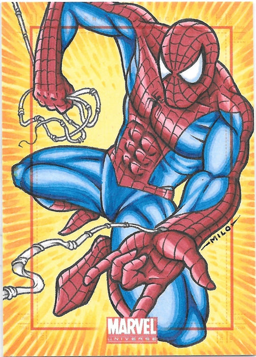 Spider-man, SketchaFEX Sketch Card, 2011 Rittenhouse Marvel Universe by Milo Ventimiglia