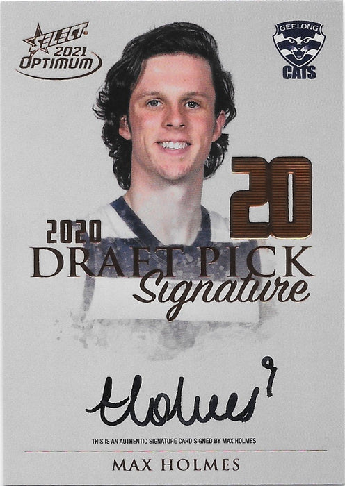 Max Holmes, Copper Draft Pick Signatures, 2021 Select AFL Optimum