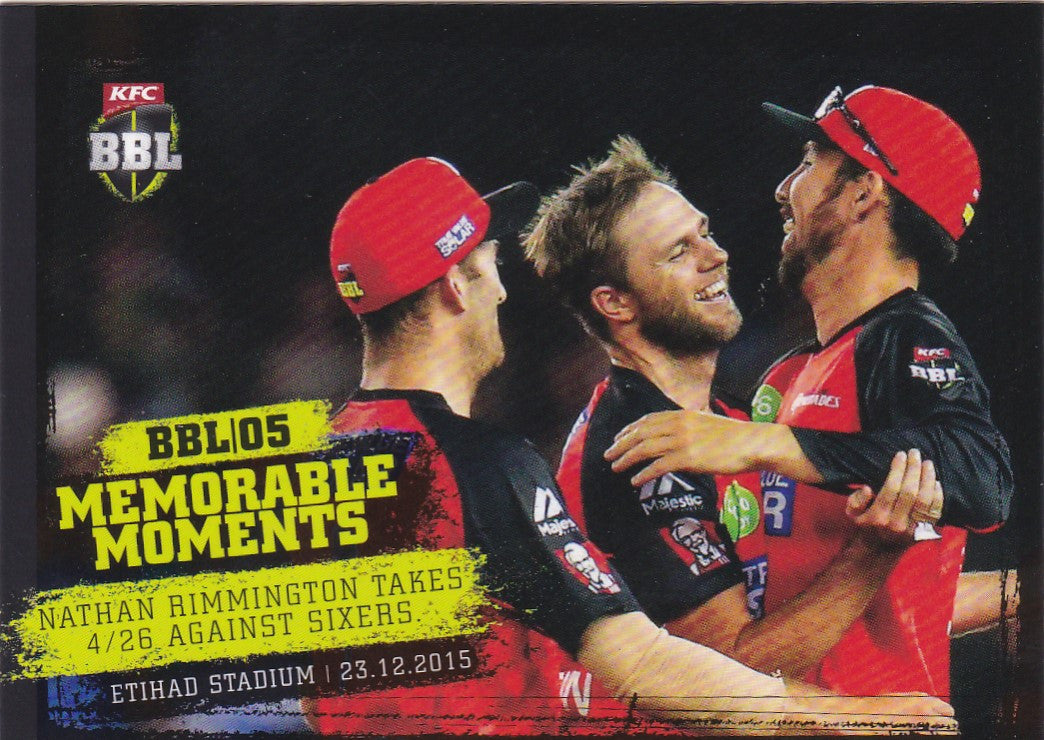 2016-17 Tap'n'play CA BBL 05 Cricket, Memorable Moments, Nathan Rimmington, MM-04