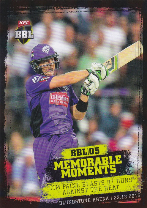 2016-17 Tap'n'play CA BBL 05 Cricket, Memorable Moments, Tim Paine, MM-03