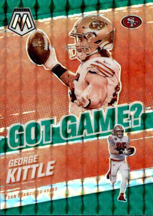 George Kittle, Got Game? Green Prizm, 2021 Panini Mosaic Football NFL