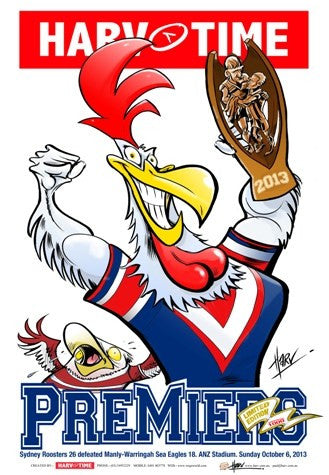 Roosters, 2013 Premiers, Harv Time Poster