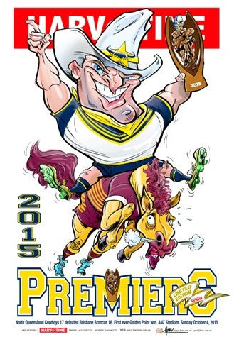 Cowboys, 2015 Premiers, Harv Time Poster