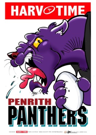Penrith Panthers, NRL Mascot Print Harv Time Poster