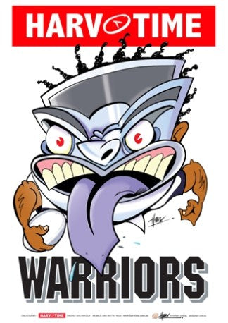 New Zealand Warriors, NRL Mascot Print Harv Time Poster