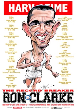 Ron Clarke, Record Breaker, Harv Time Poster