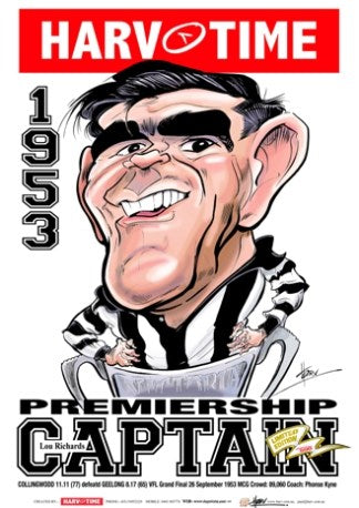 Lou Richards, 1953 Premiership Captain, Harv Time Poster
