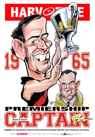 Ken Fraser, 1965 Premiership Captain, Harv Time Poster