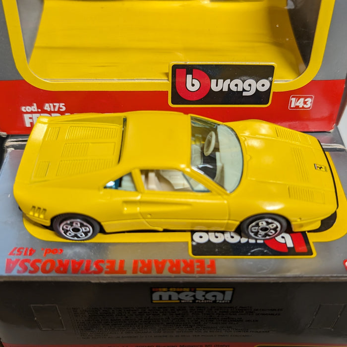 Burago, Yellow Ferrari GTO, cod. 4175, 1:43 Scale Diecast Car