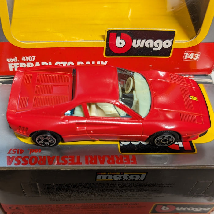 Burago, Red Ferrari GTO, 1:43 Scale Diecast Car