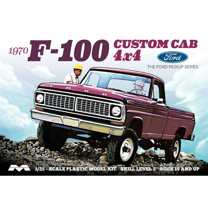 1970 Ford F-100 Custom Cab 4x4, 1:25 Scale Plastic Model Kit
