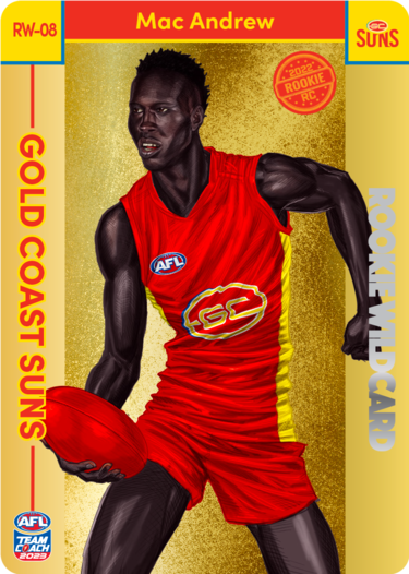 Mac Andrew, Gold Rookie Wildcard, 2023 Teamcoach AFL — Ja Ja's Collectables