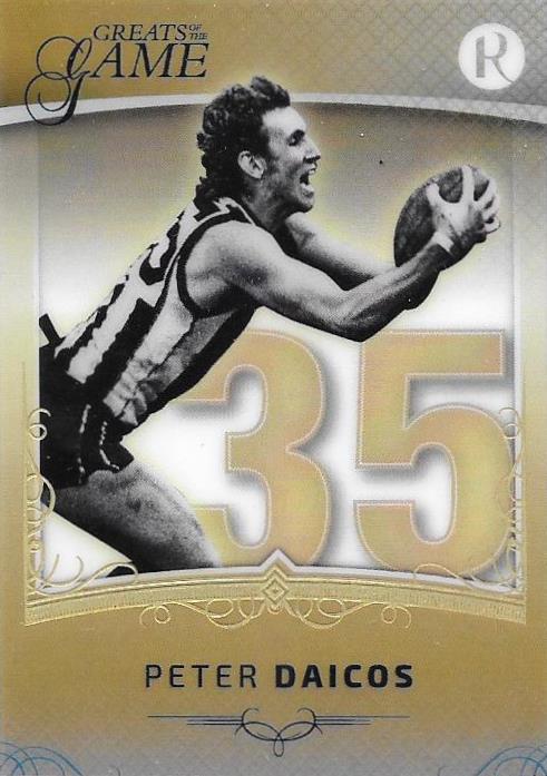 Peter Daicos, Gold Numbers Card, 2017 Regal Football Greats of the Game