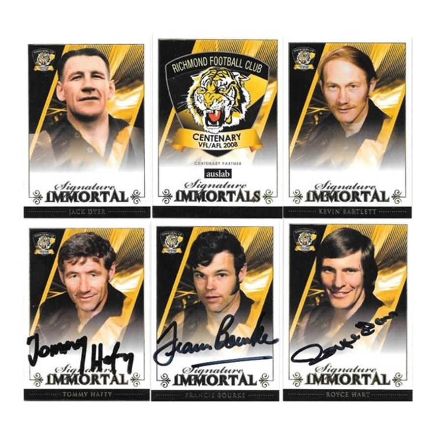 2008 Select AFL Richmond Football Club Immortals Trading Card Set (6)