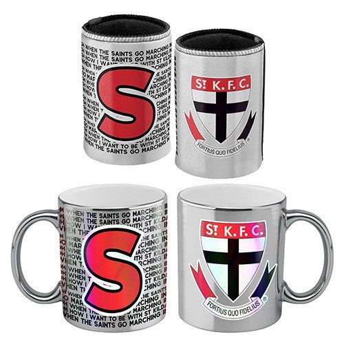 St Kilda Saints Metallic Can Cooler & Mug Pack