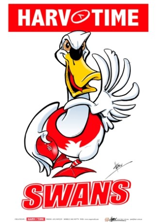 Sydney Swans, Mascot Print Harv Time Poster