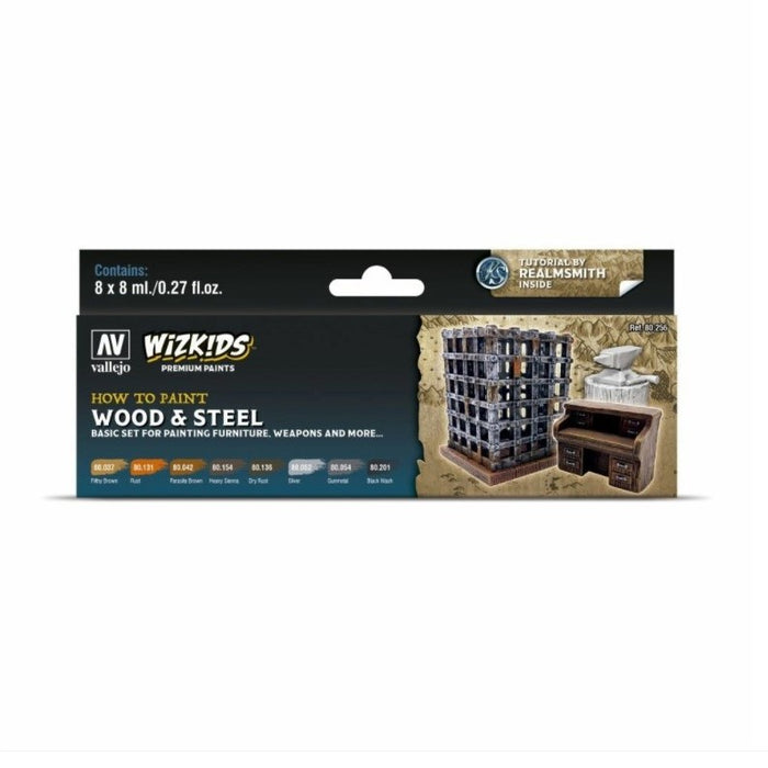 Wizkids Premium Paint Set by Vallejo: Wood & Steel