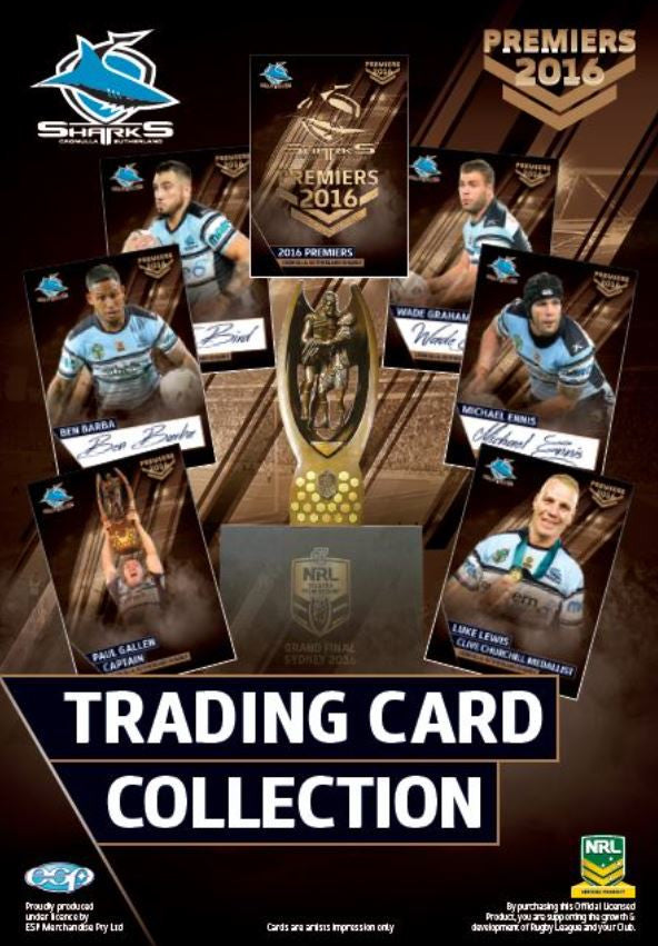 2016 Cronulla Sharks Official Signed Premiers card set