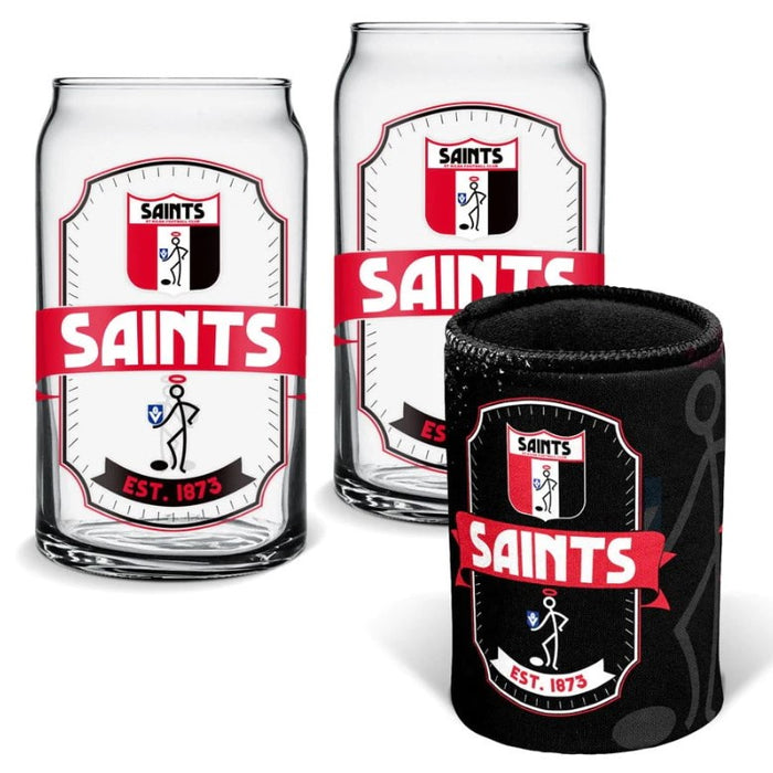 St Kilda Saints AFL Can Glasses & Can Cooler