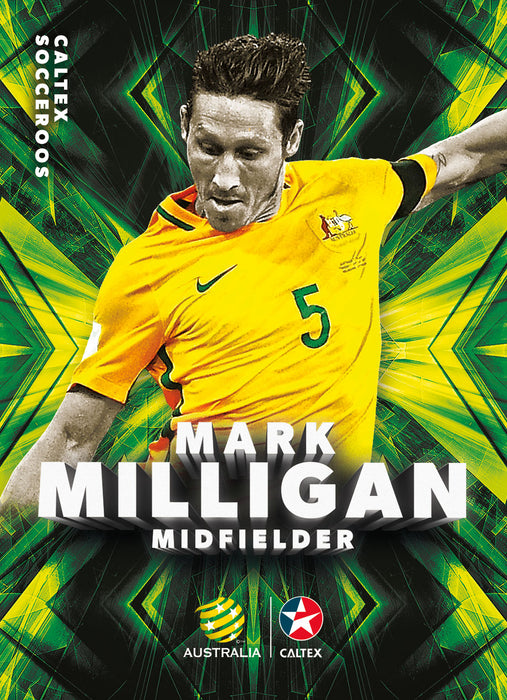 Mark Milligan, Caltex Socceroos Parallel card, 2018 Tap'n'play Soccer Trading Cards