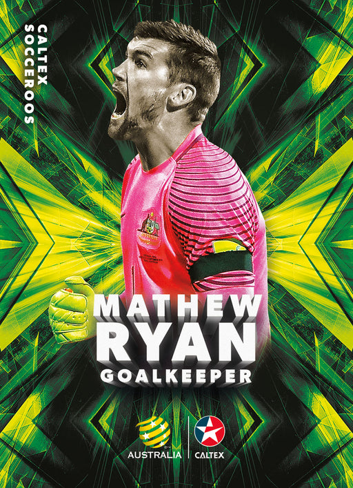 Mathew Ryan, Caltex Socceroos Base card, 2018 Tap'n'play Soccer Trading Cards