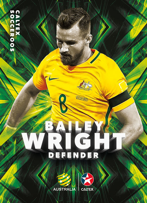 Bailey Wright, Caltex Socceroos Parallel card, 2018 Tap'n'play Soccer Trading Cards