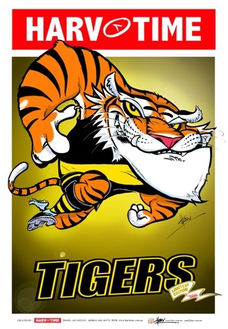 Richmond Tigers Mascot, Harv Time Poster