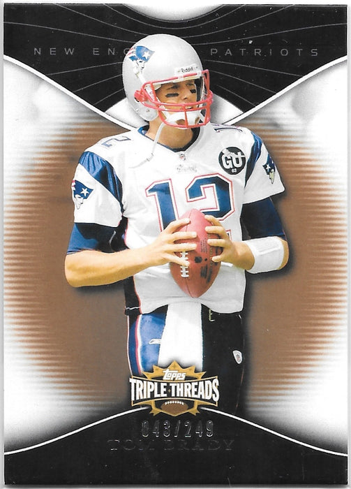 Tom Brady, 043/249, Sepia, 2009 Topps Triple Threads Football NFL