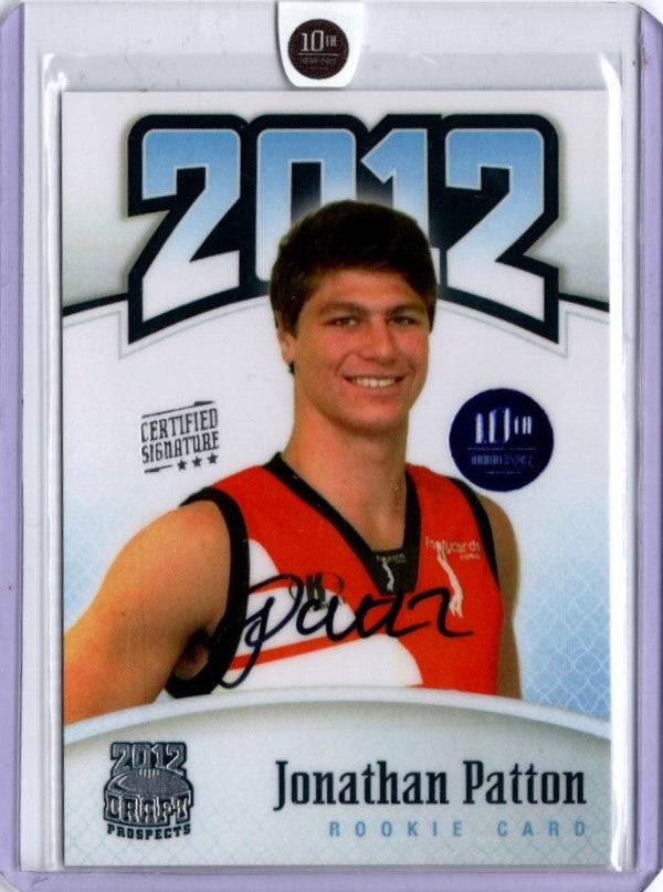 Jonathan Patton, Certified Signature, 2012 Top Prospects 10th Anniversary RC, 05/10