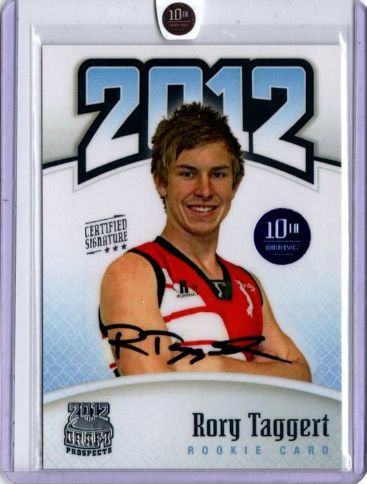 Rory Taggert, Certified Signature, 2012 Top Prospects 10th Anniversary RC, 01/10