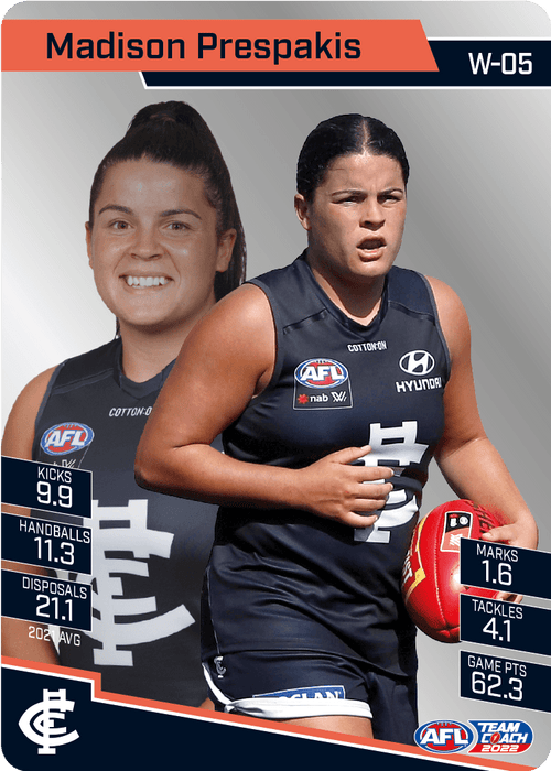 2022 Teamcoach Silver Parallel - Cards 201 to 220 & AFLW - Pick Your Card
