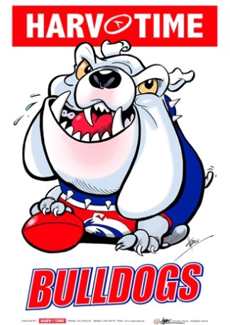 Western Bulldogs, Mascot Print Harv Time Poster