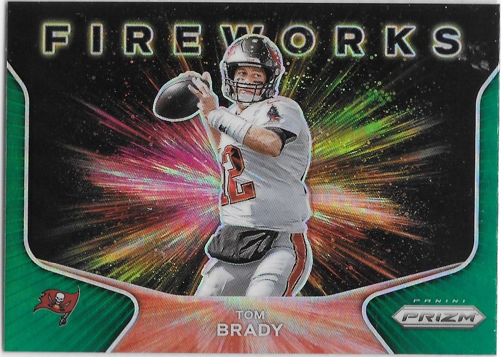 Tom Brady, Green Fireworks, 2020 Panini Prizm Football NFL