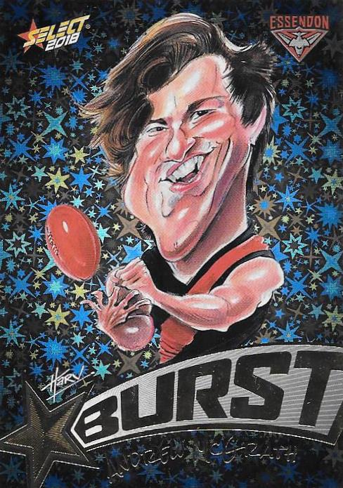 Andrew McGrath, Starburst Black Caricatures, 2018 Select AFL Footy Stars