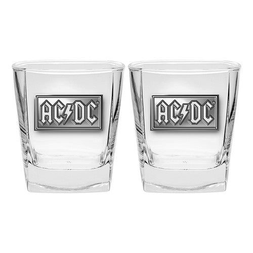AC/DC Set of 2 Metal Badged Glasses